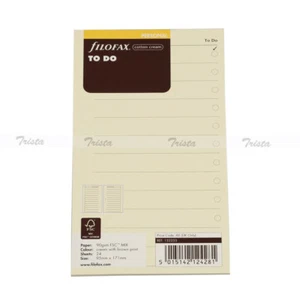 Filofax Buch persönliche Größe Baumwolle Creme To Do Notizpapier Nachfülleinsatz - 132253 #JP - Bild 1 von 4