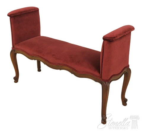 59609EC: French Louis XV Cherry Upholstered Window Seat Cover