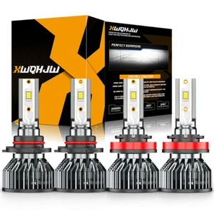 4x 9005 H11 Combo LED Headlight High Low Beam Bulbs Kit 6000K Super White Bright - Picture 1 of 8
