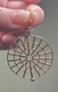 EARLY Julie Vos Charlotte's Web Earrings.  2" Long. - Picture 1 of 5