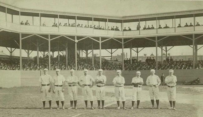 FOTO DEL EQUIPO 1884 FILADELFIA ATLETISMO A 8X10 FOTO DE BÉISBOL MLB BORDE ANCHO Foto 1 de 1