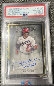 Juan Soto 2022 Topps Diamond Icons Auto Autograph #D 10/10 PSA 8