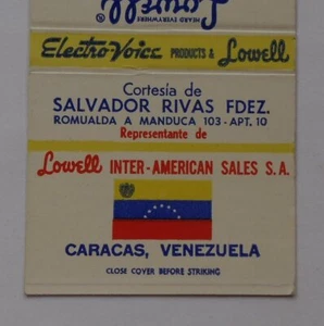 1960s Salvador Rivas Lowell Inter-American Sales Caracas Venezuela Miranda Co MB - Picture 1 of 1