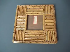 Bamboo Frame - Square Center for Photo - Made in Hong Kong - 8" x 8" - 19 163 - Imagen 1 de 9