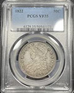 1822 U.S. Liberty Capped Bust Silber Half Dollar 50C PCGS SS35 - Bild 1 von 4