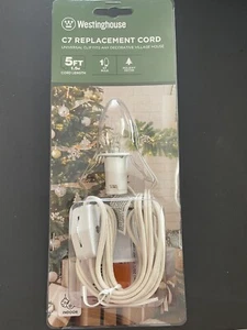 Westinghouse 28547 cavo di ricambio interruttore on/off 1 lampadina bianco C7 5 piedi - 1,5 M - Foto 1 di 3
