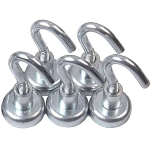 5 Neodymium Hook Magnets each holds ** 12 lbs ** - Picture 1 of 1
