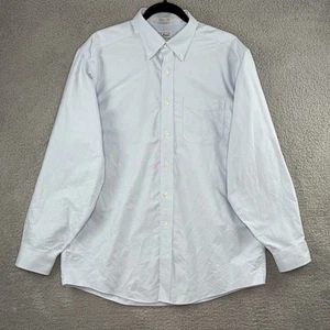 LL Bean Mens 16-34 Blue Slightly Fitted Button-Down Long Sleeve Dress Shirt - Picture 1 of 8