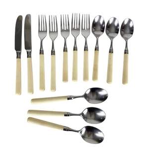 Stanley Roberts 13 Pieces Stainless Flatware Cream Handles Spectrum - Picture 1 of 14