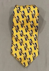 VTG Ferrell Reed Nordstrom Necktie Yellow Silk Geometric Abstract USA Classic - Picture 1 of 8