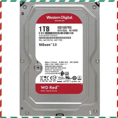 Western Digital Red WD10EFRX 1TB 64MB SATA III 3.5 inch NASware 3.0 Hard Drive - Image 1 of 3