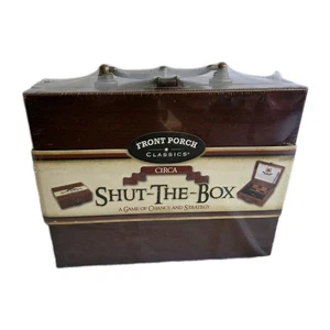 Front Porch Classics Circa SHUT THE BOX Wooden DICE Number GAME Case Sealed NEW - Picture 1 of 6