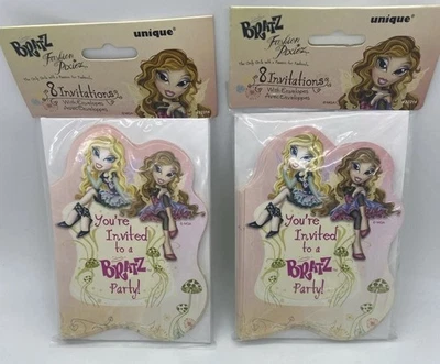 2 Juegos 16 En Total BRATZ 8 INVITACIONES DE FIESTA con SOBRES Suministros Foto 1 de 4