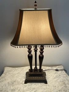 Vintage Ashley L370974 Desana Dark Brown-Gold Finish Poly Table Lamp Rare Find - Picture 1 of 10