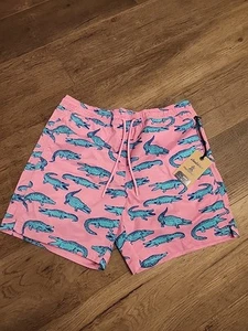 Chubbies The Glades Swim Trunks Mens Medium Pink Alligator Lined 7" Inseam - Picture 1 of 4