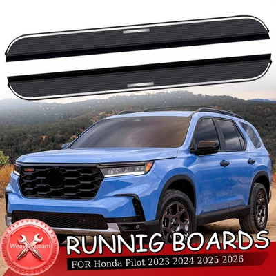 Tablas de correr de 600 lb aptas para Honda Pilot 2023-2026 barras Nerf negras Foto 1 de 4