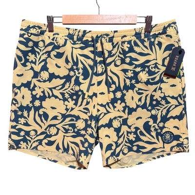 ROARK Shorey 16" Cagliari Costa XXL Floral Hemp Blend Board Shorts Yellow Pastel - Image 1 of 4