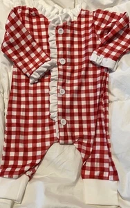 Sugar Bee Boutique NUEVO Pijama Mameluco, Talla 3 Meses Navidad/Vacaciones/A Cuadros - Imagen 1 de 5