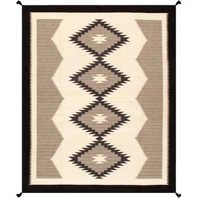 Hand Woven Navajo Wool Rug Turkish Kilim Dhurrie Afghan Southwest Area Rug 5×8 - Image 1 of 4
