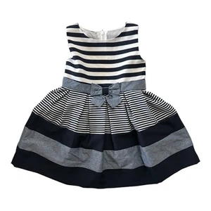 Bonnie Jean Girl's Sleeveless Tiered Color Block & Stripes Any Occasion Dress - Picture 1 of 2
