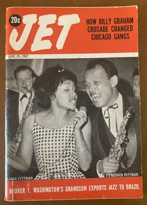 VTG Jet Magazine June 1962 Booker Pittman Eliana Billy Graham Chicago Gangs VG! - Image 1 of 4