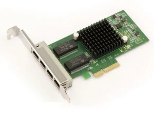 Carte 4 ports Gigabit LAN Ethernet PCIe 4x - Intel I350 T4 - Photo 1/3