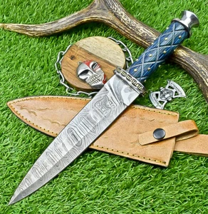Custom Handmade Damascus Steel Bowie Knife, Dolchmesser - Holzgriff, SN-3470 - Bild 1 von 11