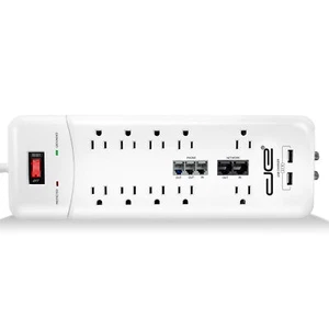10 Outlet Surge Protector, 15FT, White - Picture 1 of 5