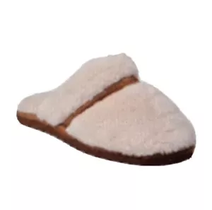 Sonoma Damen pelzige Lammfell Clog Hausschuhe elfenbeinfarben neu mit Etikett Memory Foam Slipper S, M - Bild 1 von 2