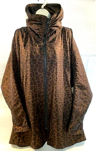 Womens Coat Reversible Lightweight Free Flowing Leopard and Brown Size XL - Picture 1 of 5