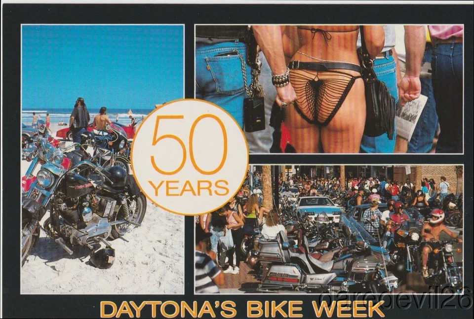 Vintage 1987 Daytona Beach Bike Week Event Postcard - Image 1 of 1