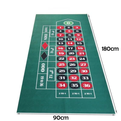 Single-sided European Single Zero Roulette Poker Table Top Felt Cloth Cover Mat - Image 1 of 4