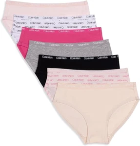 Calvin Klein Girls Bikini Cotton Bikini Stretch Underwear 7 Pack - Picture 1 of 6