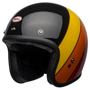 Casco de motocicleta Bell Custom 500 Riff negro brillante amarillo naranja rojo - Imagen 1 de 9