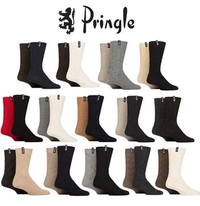 Pringle Mens Boot Socks Made From Recycled Wool 2 Pairs - Many Colours Size 7-11 - Picture 1 of 19