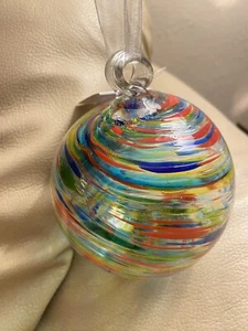 Giftcraft Friendship Art Glass Ball Ornament Hand Blown Orb - Picture 1 of 12