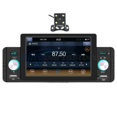 Reproductor de MP5 Bluetooth de radio estéreo para automóvil de 1 din para cámara automática Apple Carplay Android Foto 1 de 4