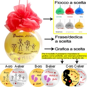 Palline di Natale decorazione addobbo personalizzata grafica stampata pallina - Imagen 1 de 2