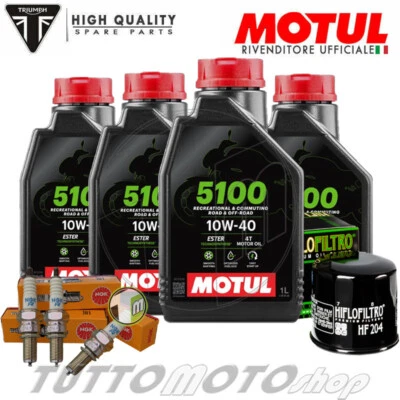 Tagliando TRIUMPH Street Triple 675 - R 2009 2010 2011 Motul 5100 Filtro Candele - Immagine 1 di 4