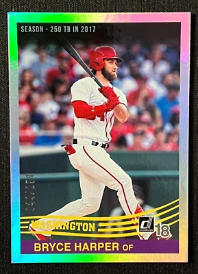 BRYCE HARPER 2018 DONRUSS #270 SEASON STAT /250 - Image 1 of 2