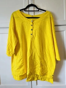 Neon Buddha -Slub Cotton- Yellow Top- Knitted - Pocketed.Size M.Style 7927. - Picture 1 of 5