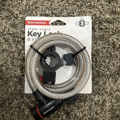 Schwinn Anti Theft Bike Lock, Security Level 3, Key Lock, 6 Foot, 12mm - Image 1 of 2