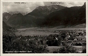 Pfronten Ried Heitlern Dorf s/w AK 1957 Gesamtansicht mit Schlirke und Rossberg - Picture 1 of 2