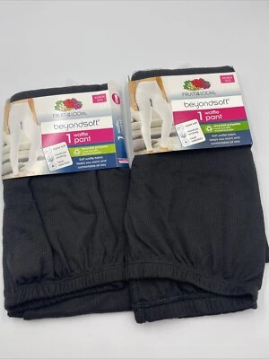 Pantalón Waffle Fruit of the Loom Beyond Soft para Mujer XS (0/2) Lote de 2 Negro Foto 1 de 3