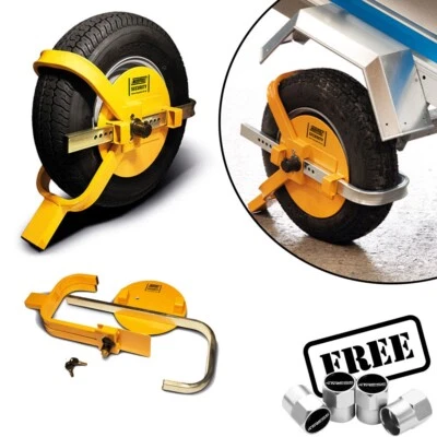 Caravan Trailer Wheel Clamp Lock 8" 9" 10" Maypole Anti Theft Car Security +CP