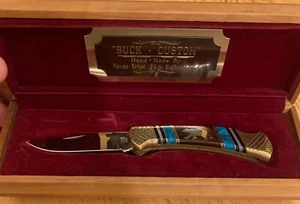 VINTAGE DAVE YELLOWHORSE BUCK 112 BEAR KNIFE NEVER USED IN BOX   N22 - Picture 1 of 8