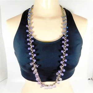 Collar 34 cadena trenzada y cuentas púrpura Coldwater Creek 7/2387 - Imagen 1 de 4