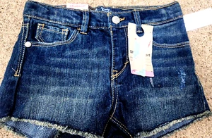 Girls Levi's blue jean denim shorty shorts size 5 and 6 2 pair - Picture 1 of 6
