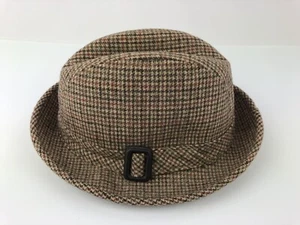 Vintage Pendleton Plaid Fedora Hat 100% Pure Virgin Wool Men's Size 7 1/8 - Picture 1 of 12