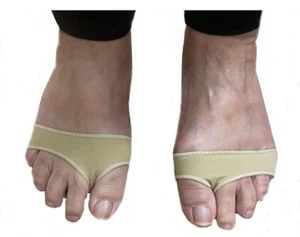 2 x Paar Mittelfuß Gel Stoffpads Neurom Unterstützung Fußschmerzen Fußballen nude - Bild 1 von 4
